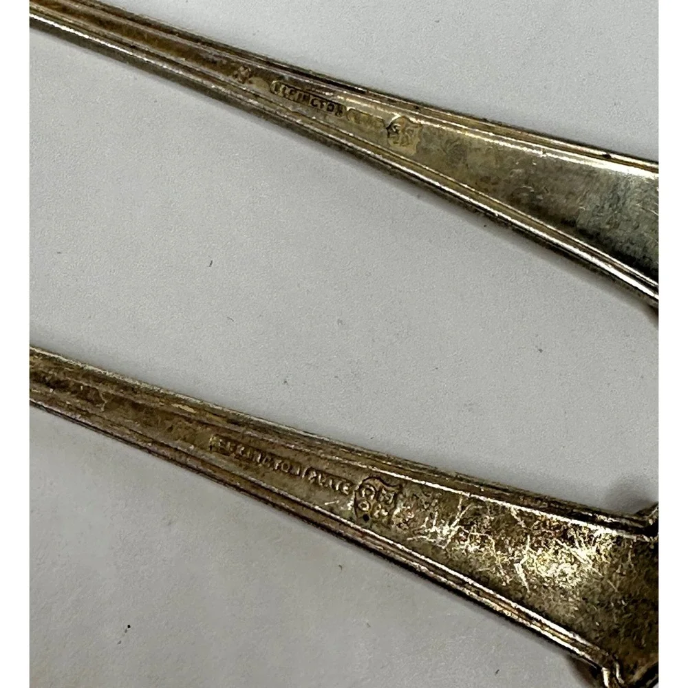 E & Co Grace Line Steamship Company Silver Plate silverware Spork Fork Set  Vtg